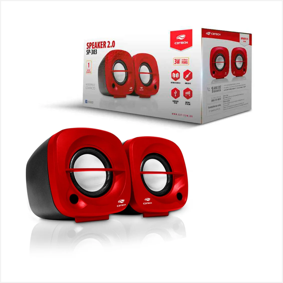 Caixa De Som C3tech Speaker 2.0 - Sp-303RD - Imagem 2