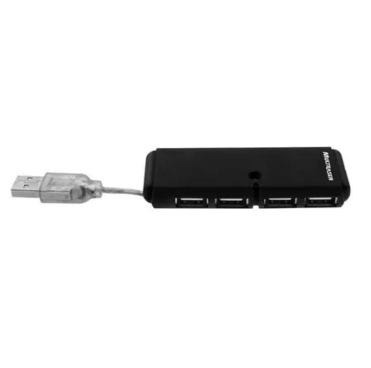 Hub usb 2.0 4 portas com cabo retrátil preto AC064 - Imagem 2